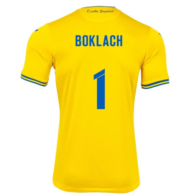 Danxen Barn Ukraina Kateryna Boklach #1 Gul Hemmatröja Matchtröjor 24-26 Tröjor T-Tröja