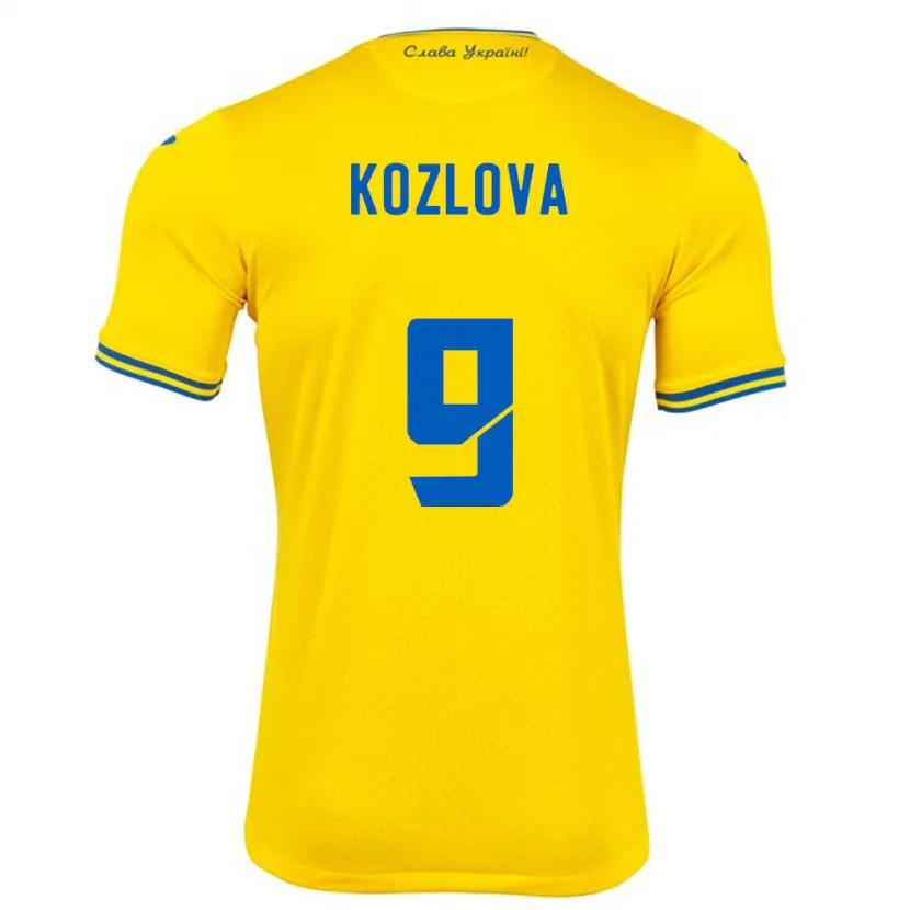 Danxen Barn Ukraina Nicole Kozlova #9 Gul Hemmatröja Matchtröjor 24-26 Tröjor T-Tröja