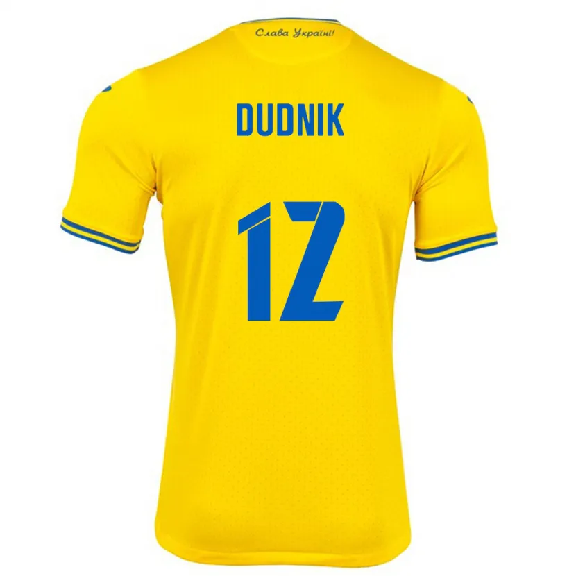 Danxen Barn Ukraina Marina Dudnik #12 Gul Hemmatröja Matchtröjor 24-26 Tröjor T-Tröja