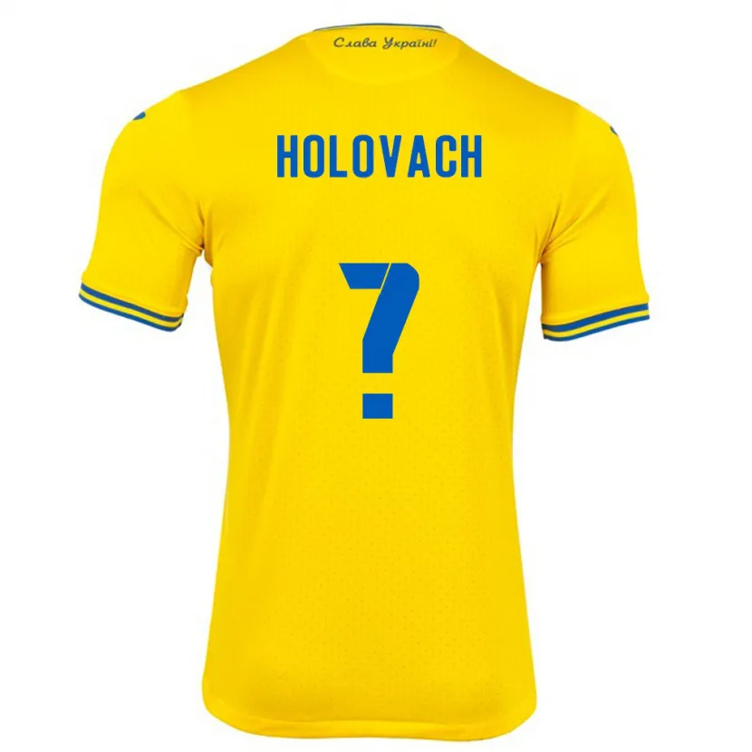 Danxen Barn Ukraina Viktoriya Holovach #0 Gul Hemmatröja Matchtröjor 24-26 Tröjor T-Tröja