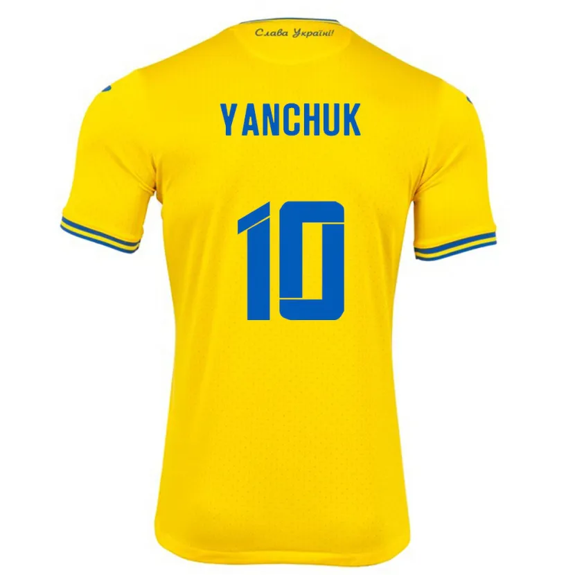 Danxen Barn Ukraina Polina Yanchuk #10 Gul Hemmatröja Matchtröjor 24-26 Tröjor T-Tröja