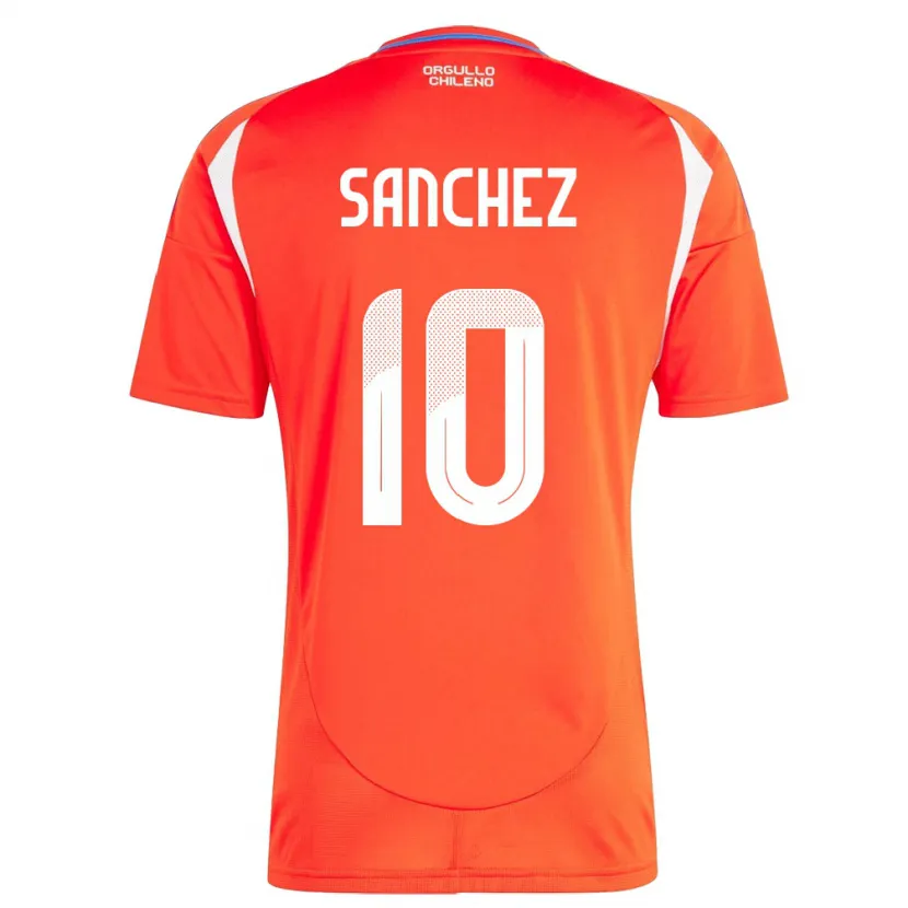 Danxen Barn Chile Alexis Sánchez #10 Röd Hemmatröja Matchtröjor 24-26 Tröjor T-Tröja
