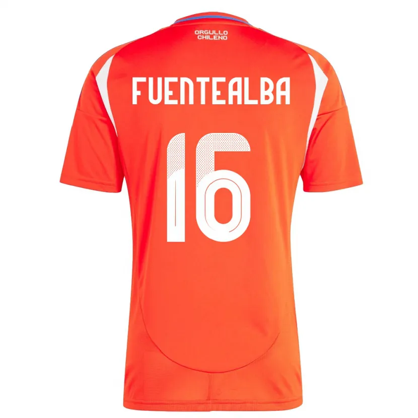 Danxen Barn Chile Jeison Fuentealba #16 Röd Hemmatröja Matchtröjor 24-26 Tröjor T-Tröja