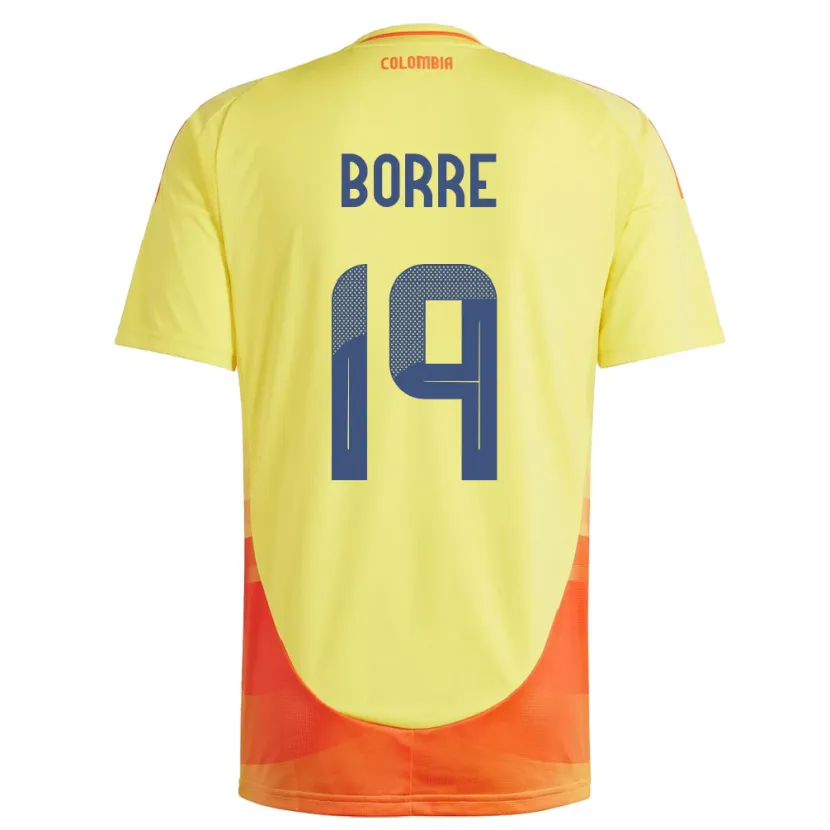 Danxen Barn Colombia Rafael Borré #19 Gul Hemmatröja Matchtröjor 24-26 Tröjor T-Tröja