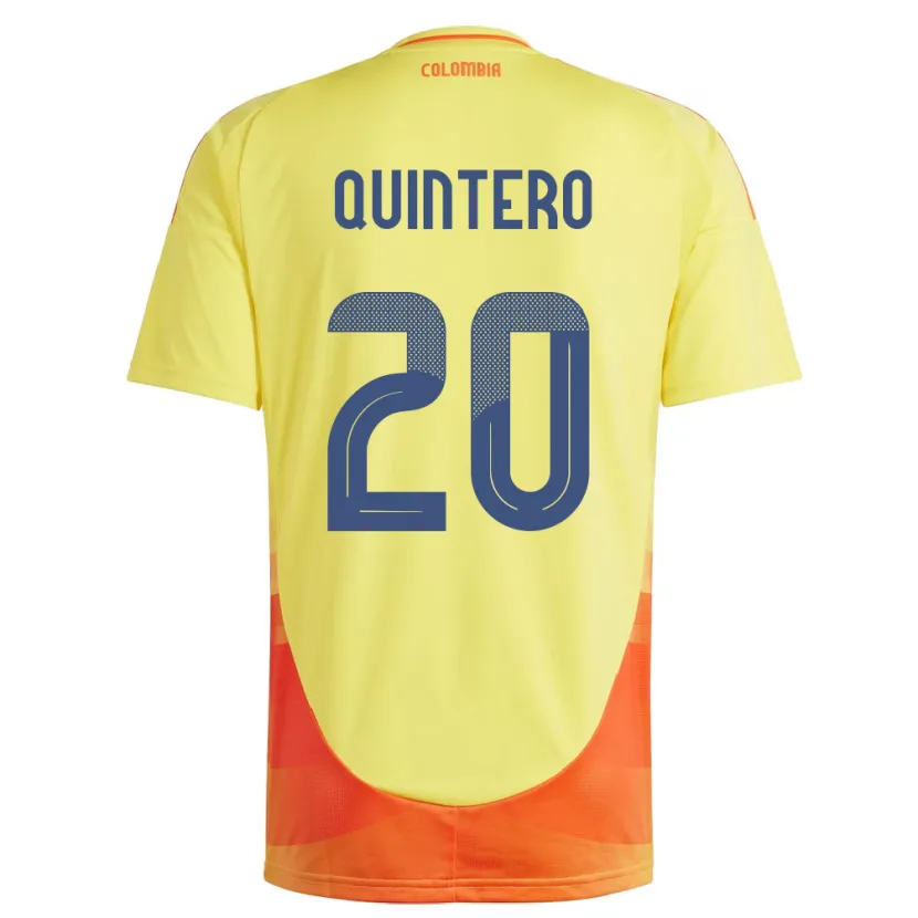 Danxen Barn Colombia Juan Fernando Quintero #20 Gul Hemmatröja Matchtröjor 24-26 Tröjor T-Tröja