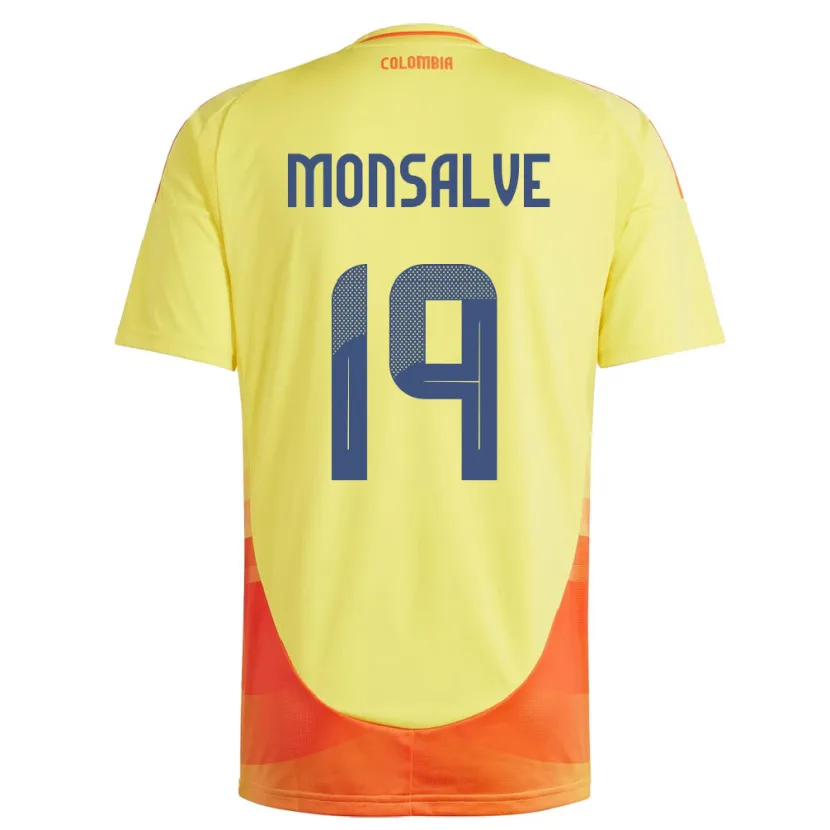 Danxen Barn Colombia Miguel Monsalve #19 Gul Hemmatröja Matchtröjor 24-26 Tröjor T-Tröja