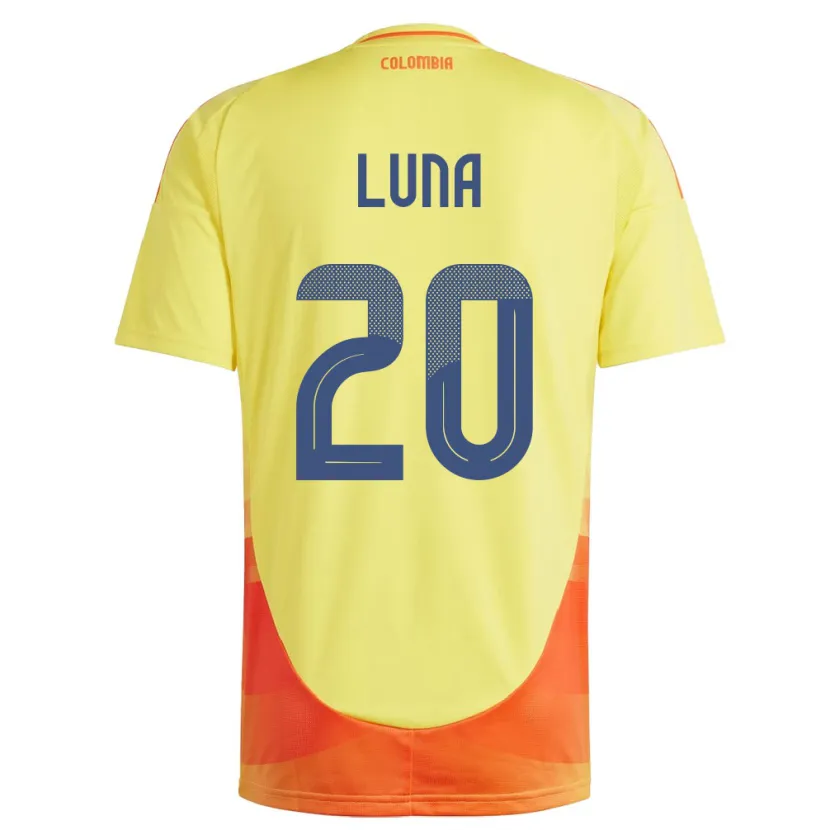 Danxen Barn Colombia Daniel Luna #20 Gul Hemmatröja Matchtröjor 24-26 Tröjor T-Tröja