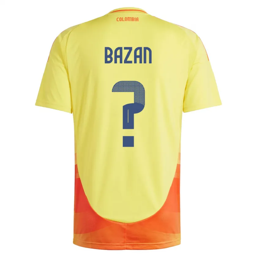 Danxen Barn Colombia Julián Bazán #0 Gul Hemmatröja Matchtröjor 24-26 Tröjor T-Tröja