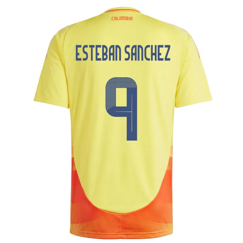 Danxen Barn Colombia Juan Esteban Sánchez #9 Gul Hemmatröja Matchtröjor 24-26 Tröjor T-Tröja