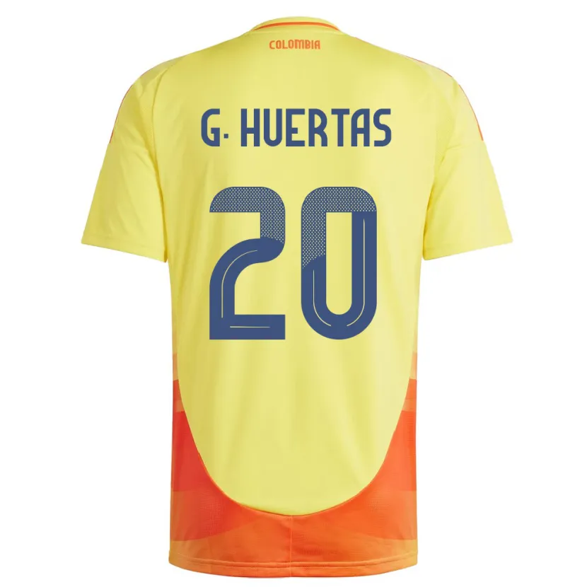 Danxen Barn Colombia Gabriela Huertas #20 Gul Hemmatröja Matchtröjor 24-26 Tröjor T-Tröja