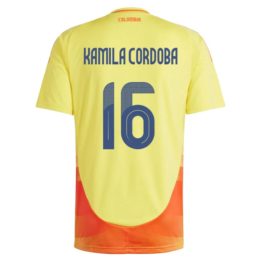 Danxen Barn Colombia Sara Kamila Córdoba #16 Gul Hemmatröja Matchtröjor 24-26 Tröjor T-Tröja