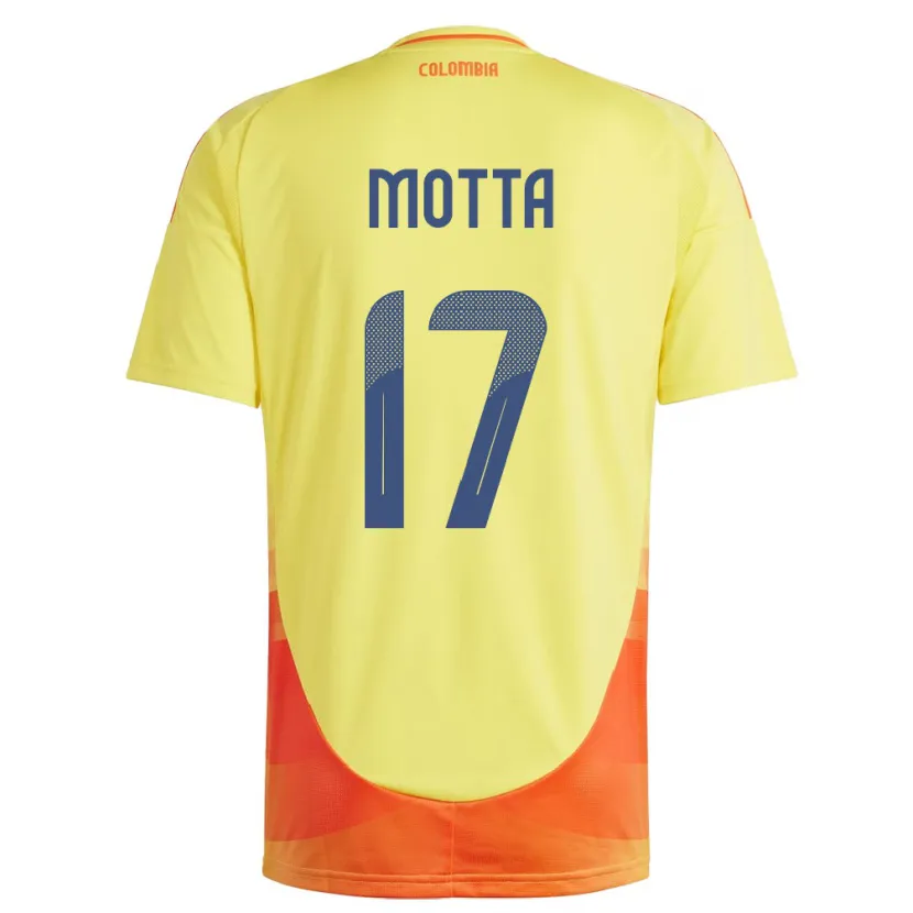 Danxen Barn Colombia Cristina Motta #17 Gul Hemmatröja Matchtröjor 24-26 Tröjor T-Tröja