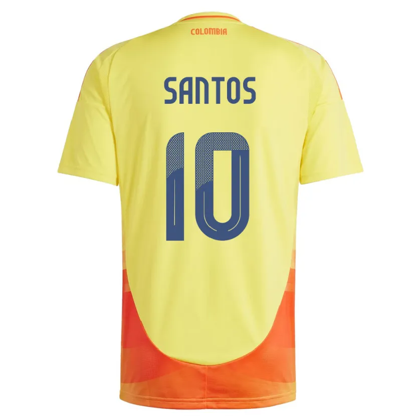Danxen Barn Colombia Leicy Santos #10 Gul Hemmatröja Matchtröjor 24-26 Tröjor T-Tröja