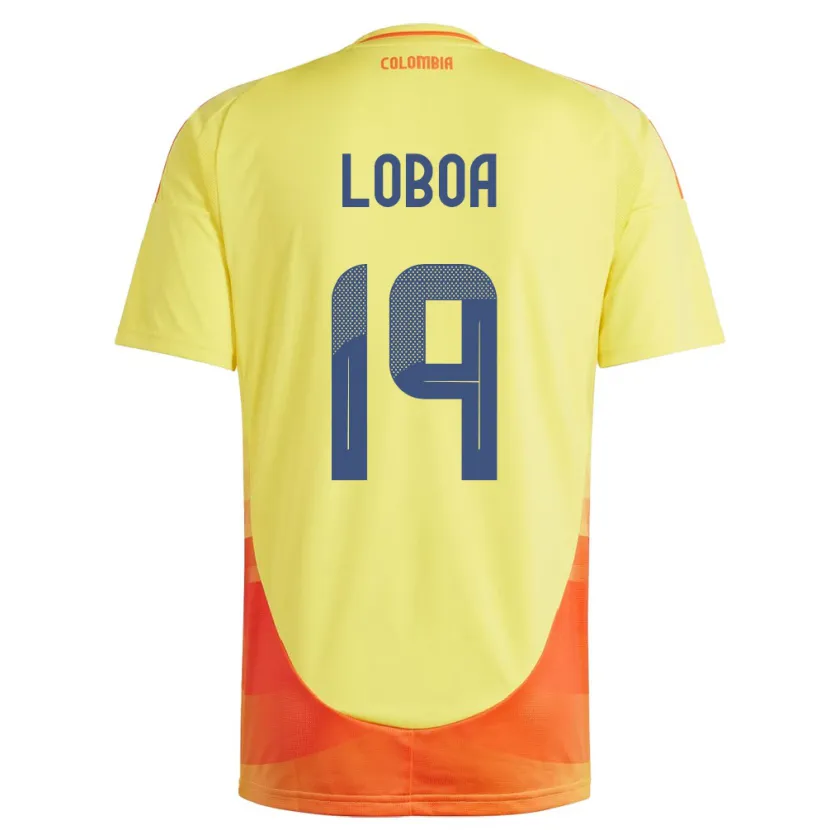 Danxen Barn Colombia Valerin Loboa #19 Gul Hemmatröja Matchtröjor 24-26 Tröjor T-Tröja