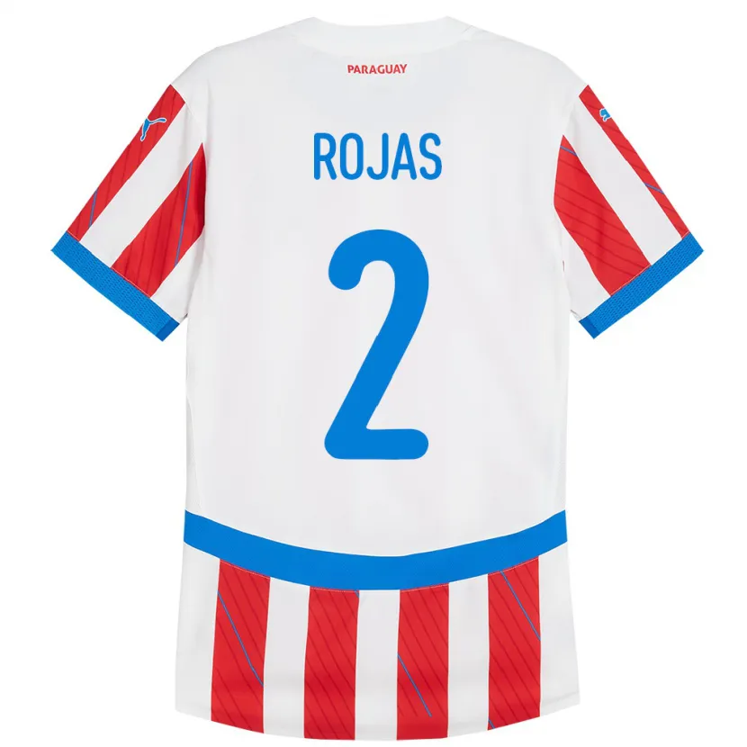 Danxen Barn Paraguay Robert Rojas #2 Vit Röd Hemmatröja Matchtröjor 24-26 Tröjor T-Tröja