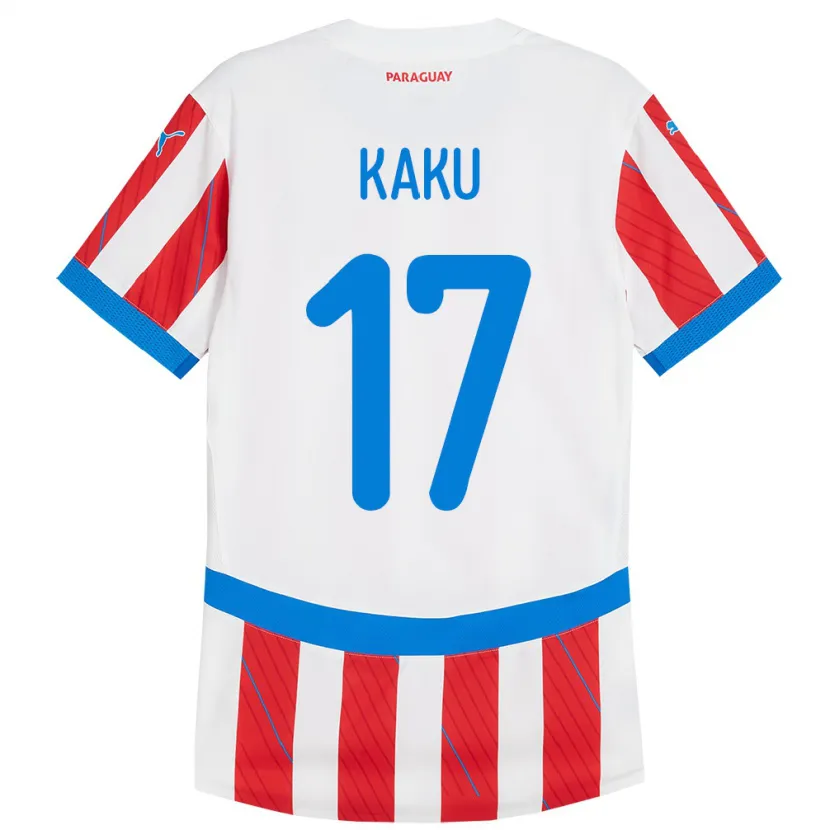 Danxen Barn Paraguay Kaku #17 Vit Röd Hemmatröja Matchtröjor 24-26 Tröjor T-Tröja