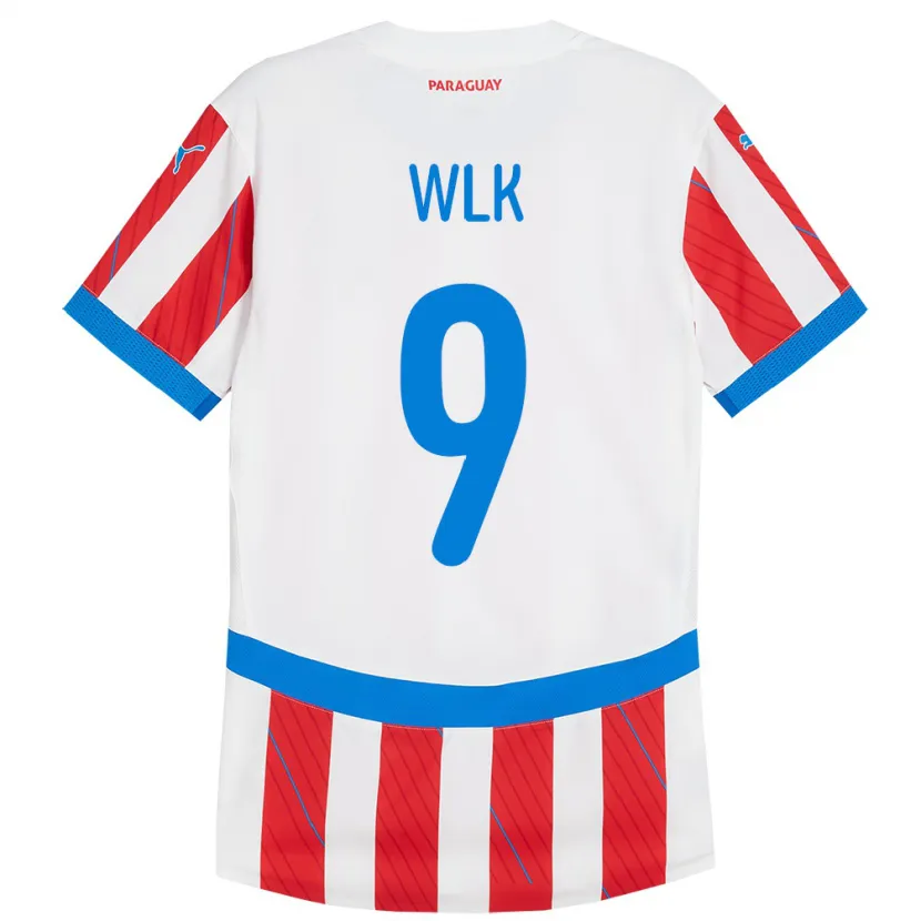 Danxen Barn Paraguay Allan Wlk #9 Vit Röd Hemmatröja Matchtröjor 24-26 Tröjor T-Tröja