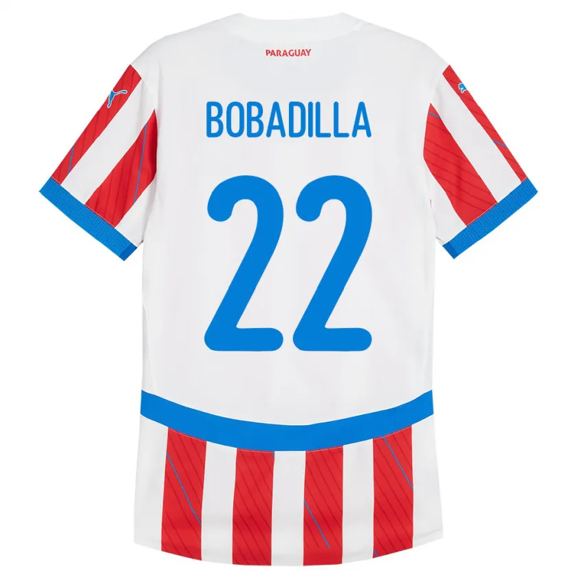 Danxen Barn Paraguay Dylan Bobadilla #22 Vit Röd Hemmatröja Matchtröjor 24-26 Tröjor T-Tröja