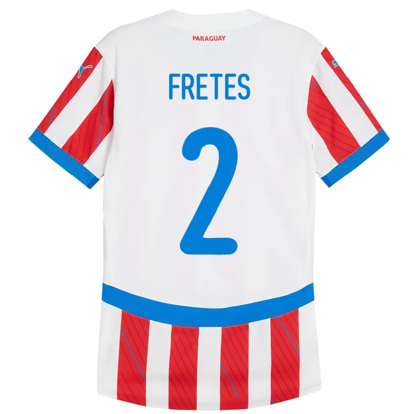 Danxen Barn Paraguay Limpia Fretes #2 Vit Röd Hemmatröja Matchtröjor 24-26 Tröjor T-Tröja