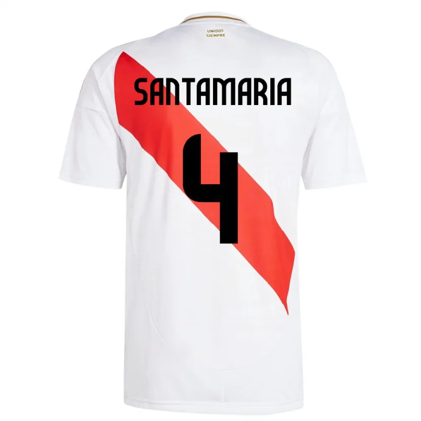 Danxen Barn Peru Anderson Santamaría #4 Vit Hemmatröja Matchtröjor 24-26 Tröjor T-Tröja