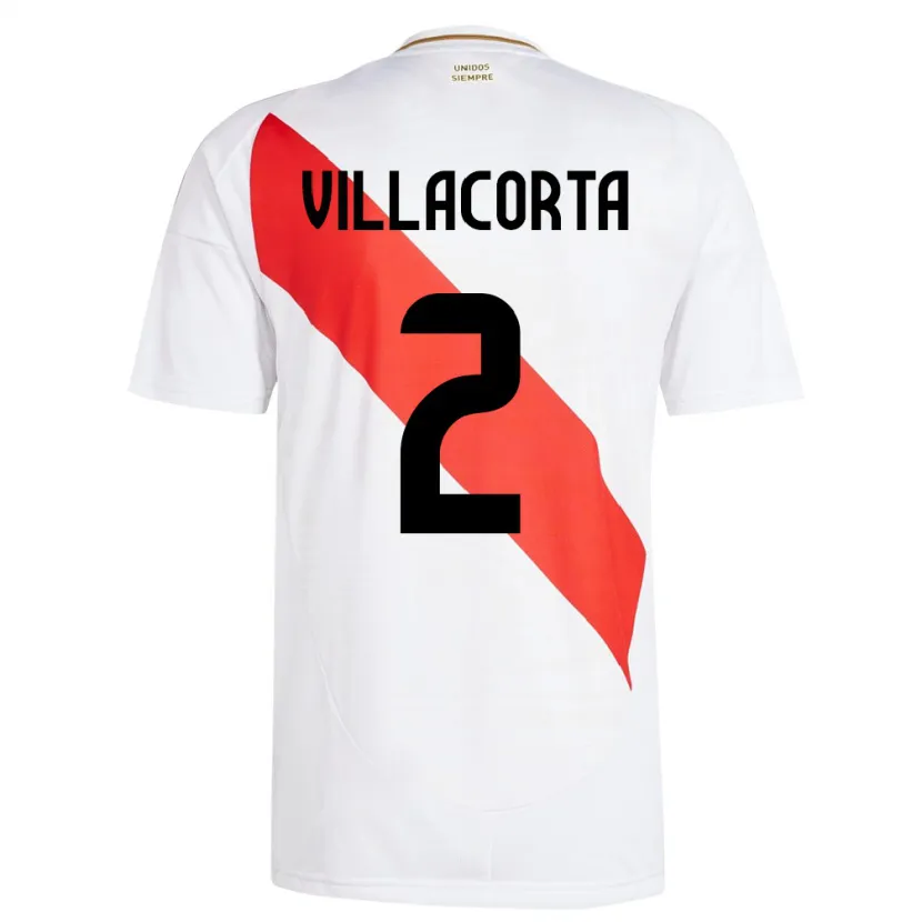 Danxen Barn Peru Anderson Villacorta #2 Vit Hemmatröja Matchtröjor 24-26 Tröjor T-Tröja
