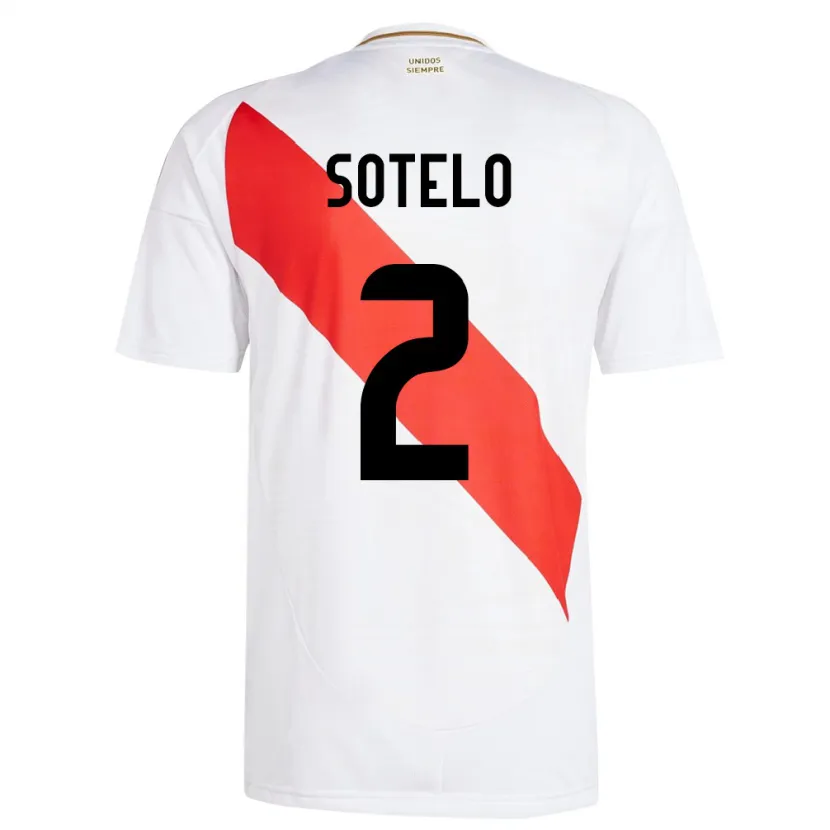 Danxen Barn Peru Ghian Sotelo #2 Vit Hemmatröja Matchtröjor 24-26 Tröjor T-Tröja