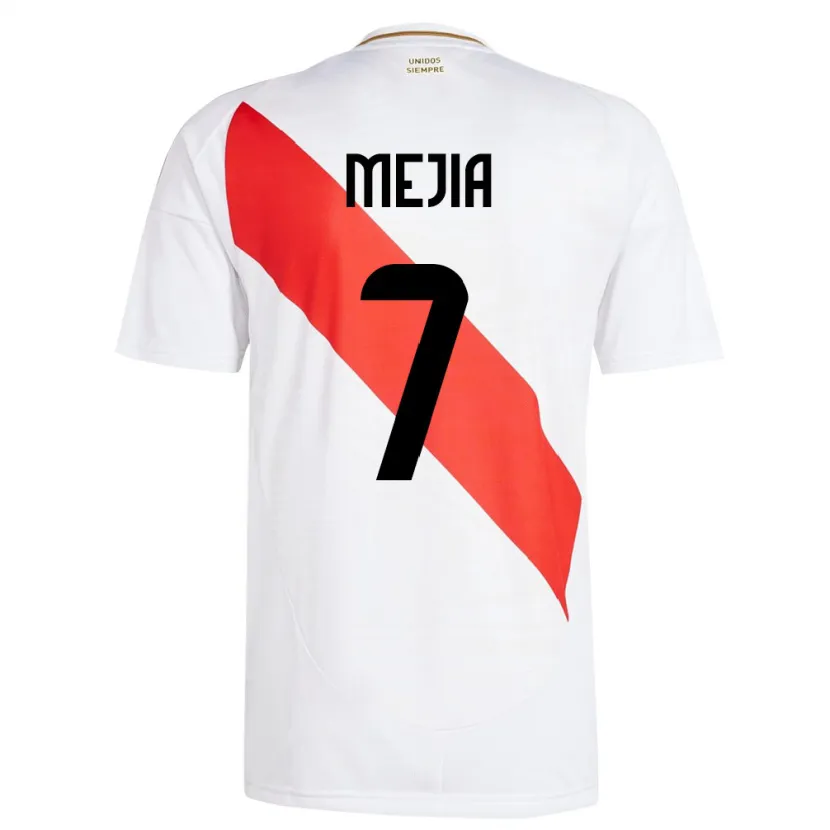 Danxen Barn Peru Hiroshi Mejía #7 Vit Hemmatröja Matchtröjor 24-26 Tröjor T-Tröja