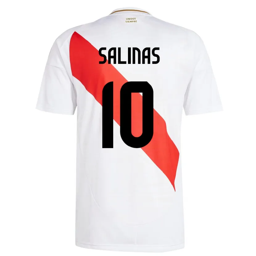 Danxen Barn Peru Thiago Salinas #10 Vit Hemmatröja Matchtröjor 24-26 Tröjor T-Tröja
