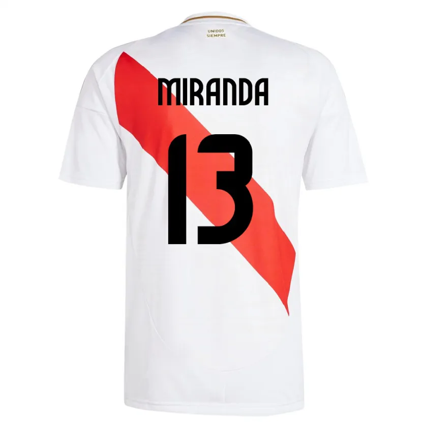 Danxen Barn Peru Yoselin Miranda #13 Vit Hemmatröja Matchtröjor 24-26 Tröjor T-Tröja