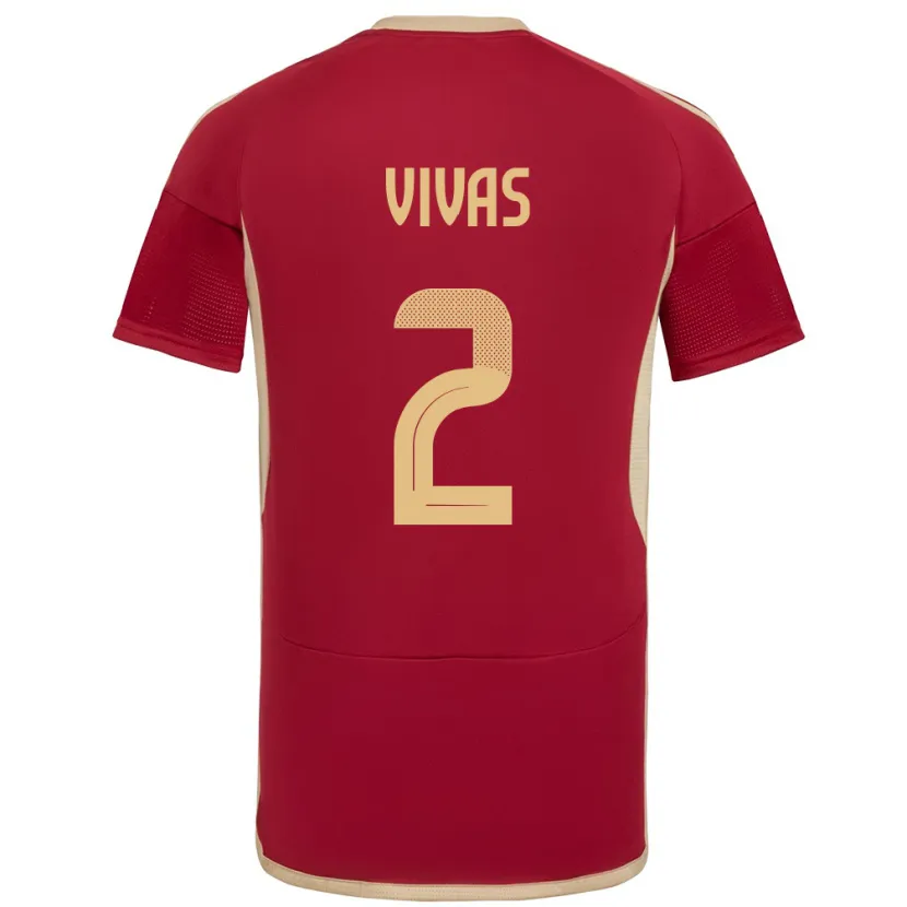 Danxen Barn Venezuela Carlos Vivas #2 Bourgogne Hemmatröja Matchtröjor 24-26 Tröjor T-Tröja
