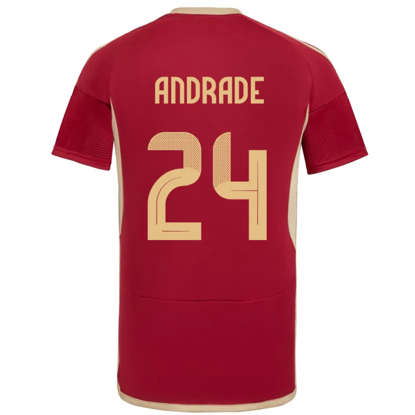 Danxen Barn Venezuela Kervin Andrade #24 Bourgogne Hemmatröja Matchtröjor 24-26 Tröjor T-Tröja