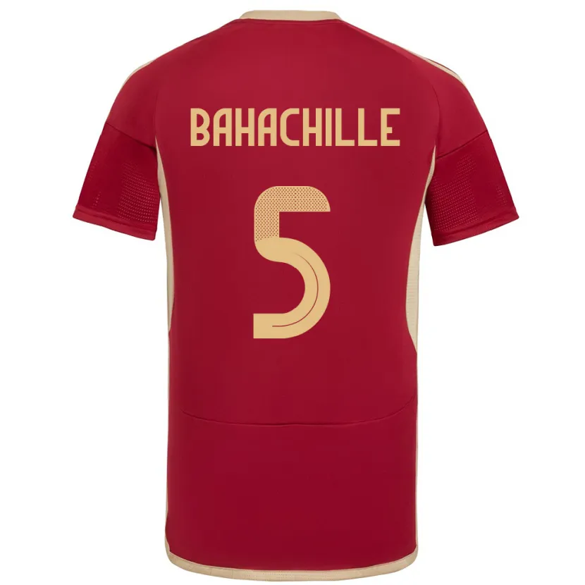 Danxen Barn Venezuela Abraham Bahachille #5 Bourgogne Hemmatröja Matchtröjor 24-26 Tröjor T-Tröja
