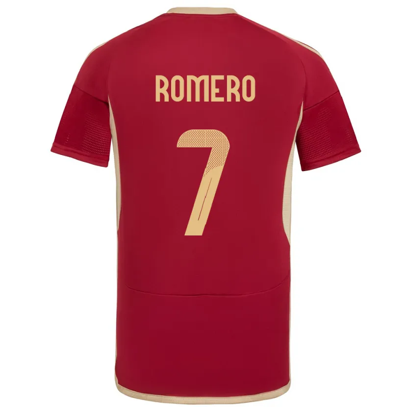 Danxen Barn Venezuela Leenhan Romero #7 Bourgogne Hemmatröja Matchtröjor 24-26 Tröjor T-Tröja