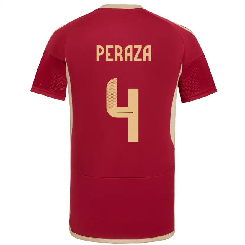 Danxen Barn Venezuela María Peraza #4 Bourgogne Hemmatröja Matchtröjor 24-26 Tröjor T-Tröja