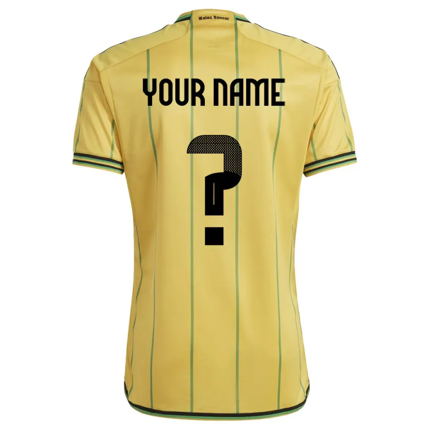 Danxen Barn Jamaica Ditt Namn #0 Gul Hemmatröja Matchtröjor 24-26 Tröjor T-Tröja