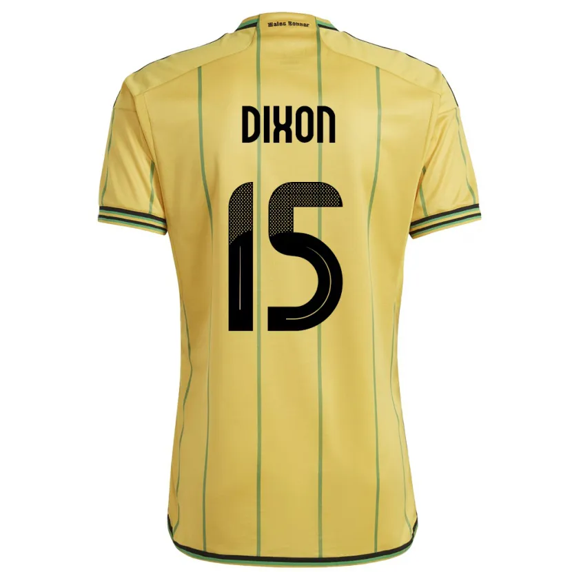 Danxen Barn Jamaica Ahir Dixon #15 Gul Hemmatröja Matchtröjor 24-26 Tröjor T-Tröja
