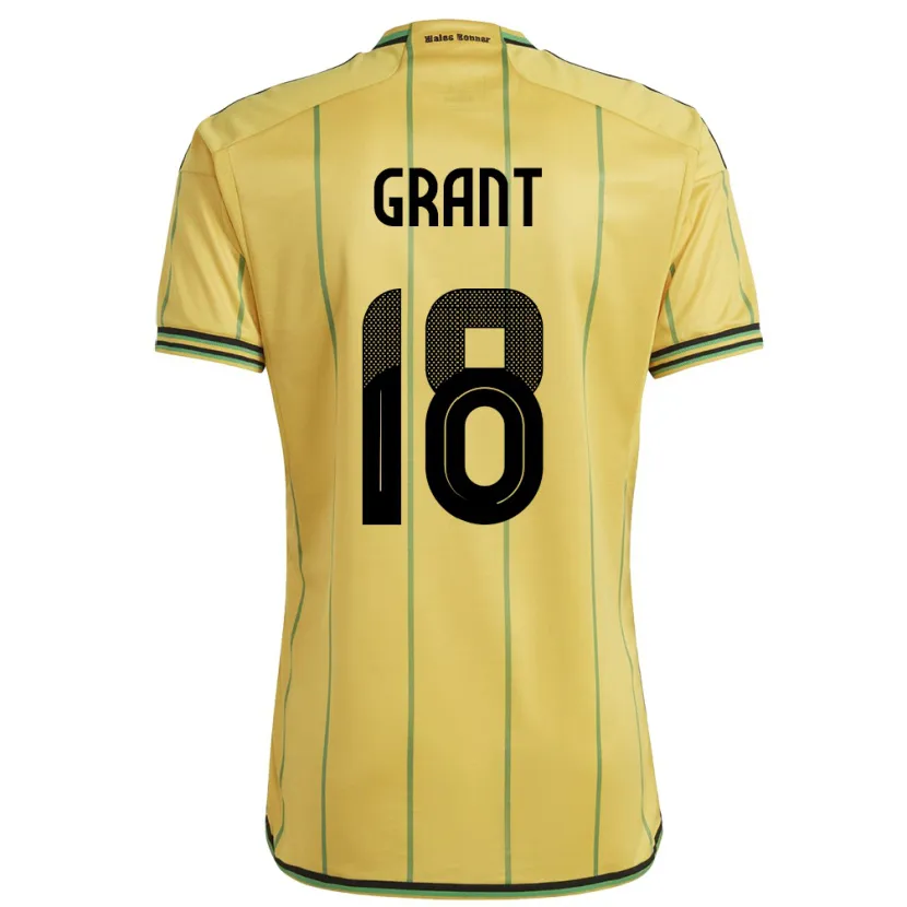 Danxen Barn Jamaica George Grant #18 Gul Hemmatröja Matchtröjor 24-26 Tröjor T-Tröja