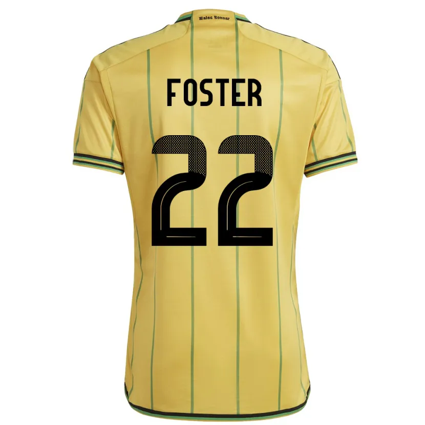 Danxen Barn Jamaica Shanise Foster #22 Gul Hemmatröja Matchtröjor 24-26 Tröjor T-Tröja