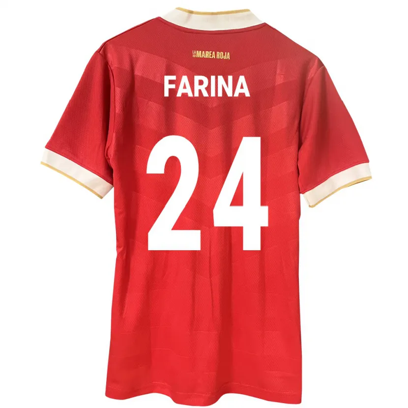 Danxen Barn Panama Edgardo Fariña #24 Röd Hemmatröja Matchtröjor 24-26 Tröjor T-Tröja