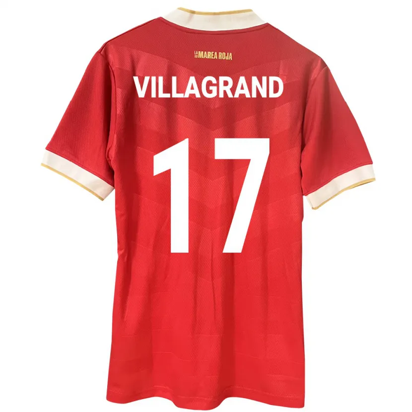 Danxen Barn Panama Gabriela Villagrand #17 Röd Hemmatröja Matchtröjor 24-26 Tröjor T-Tröja