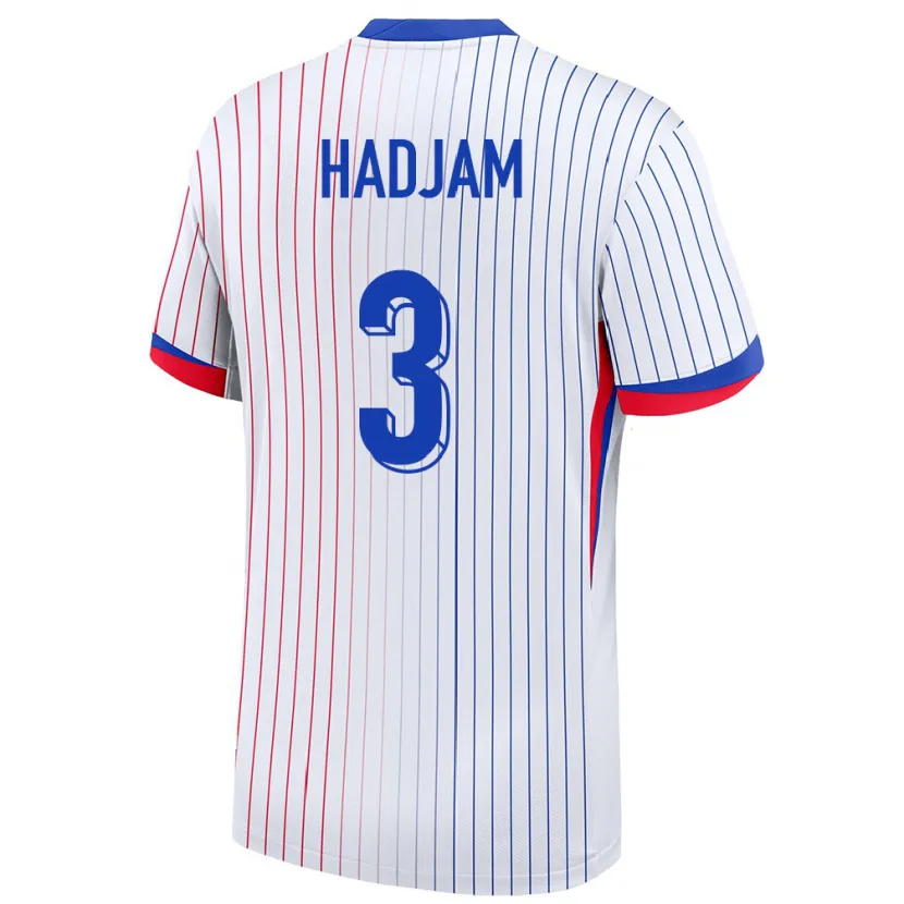 Danxen Barn Frankrike Jaouen Hadjam #3 Vit Bortatröja Matchtröjor 24-26 Tröjor T-Tröja