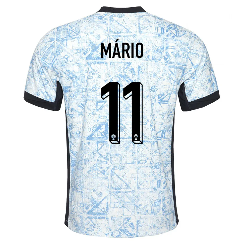 Danxen Barn Portugal Joao Mario #11 Gräddblå Bortatröja Matchtröjor 24-26 Tröjor T-Tröja