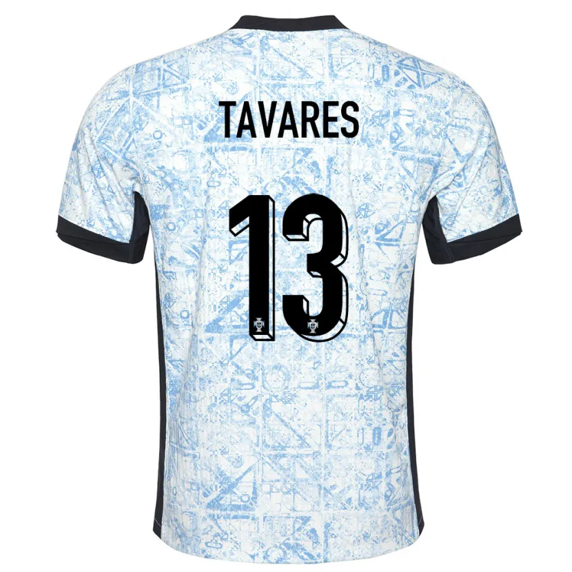 Danxen Barn Portugal Nuno Tavares #13 Gräddblå Bortatröja Matchtröjor 24-26 Tröjor T-Tröja