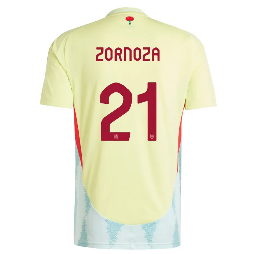 Danxen Barn Spanien Claudia Zornoza #21 Gul Bortatröja Matchtröjor 24-26 Tröjor T-Tröja