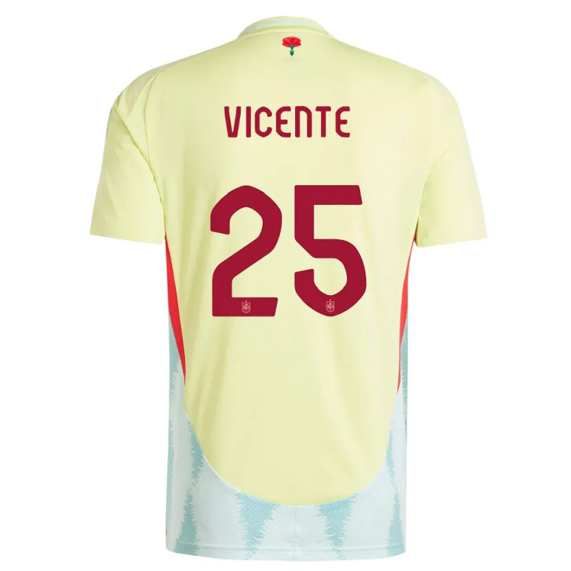 Danxen Barn Spanien Ainhoa Vicente #25 Gul Bortatröja Matchtröjor 24-26 Tröjor T-Tröja