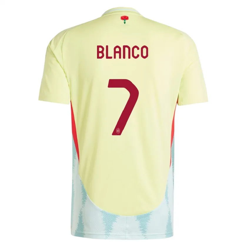 Danxen Barn Spanien Fabio Blanco #7 Gul Bortatröja Matchtröjor 24-26 Tröjor T-Tröja