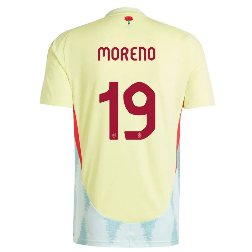 Danxen Barn Spanien Victor Moreno #19 Gul Bortatröja Matchtröjor 24-26 Tröjor T-Tröja