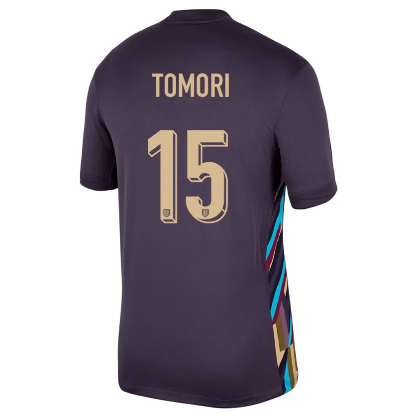 Danxen Barn England Fikayo Tomori #15 Mörkt Russin Bortatröja Matchtröjor 24-26 Tröjor T-Tröja