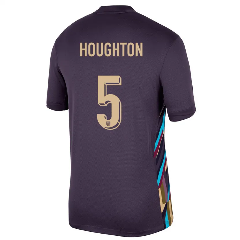 Danxen Barn England Steph Houghton #5 Mörkt Russin Bortatröja Matchtröjor 24-26 Tröjor T-Tröja