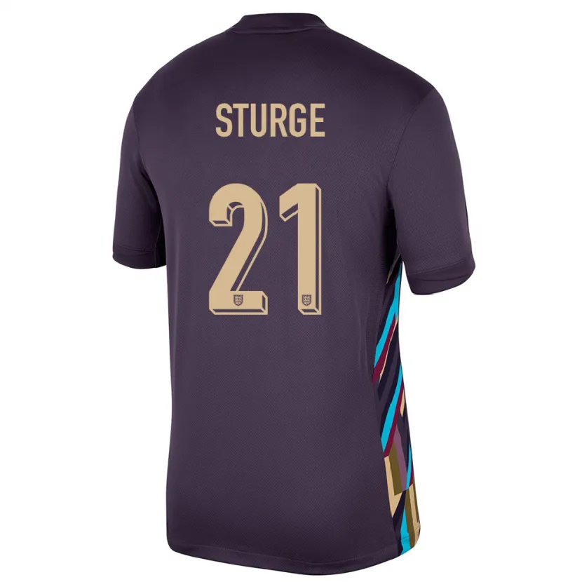 Danxen Barn England Zak Sturge #21 Mörkt Russin Bortatröja Matchtröjor 24-26 Tröjor T-Tröja